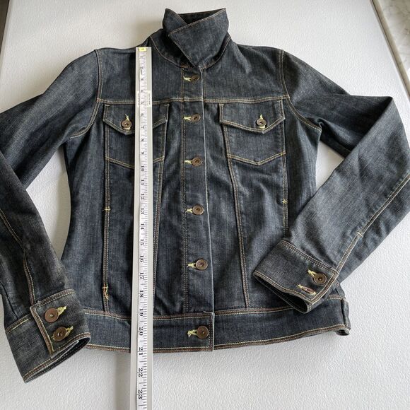 Salt Works Womens S Button Up Fitted Stanton Denim Jacket Long Sleeve Rinse Wash - Picture 13 of 13